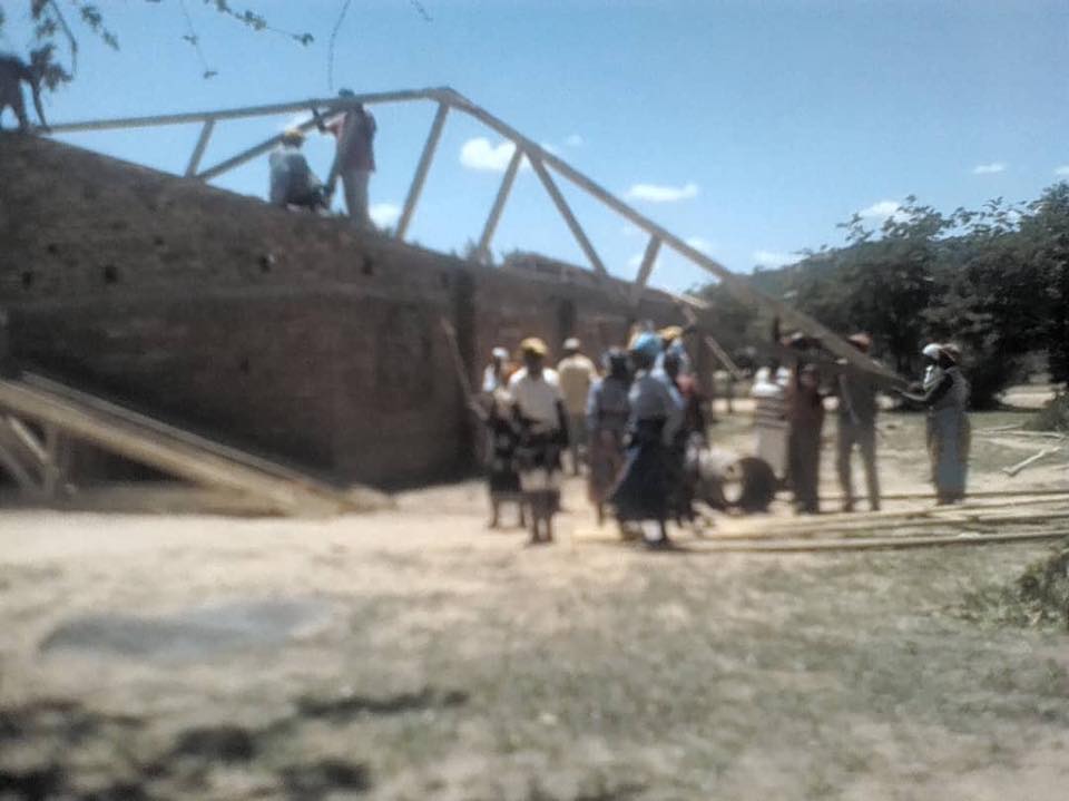 Mwatipedza Village Hall Construction - slab to roof level